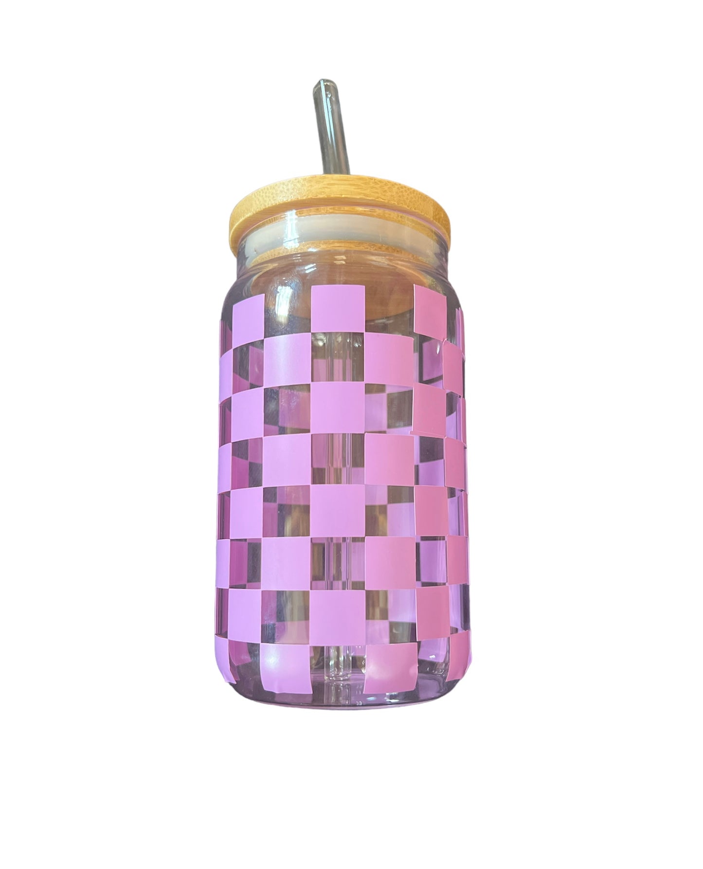 Checker Glass Cup