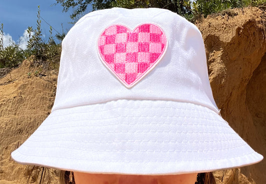 Checkered Heart Bucket Hat