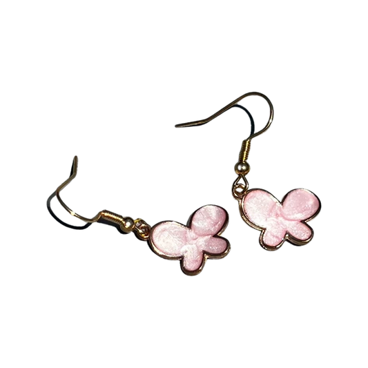 Butterfly Dangle Gold Earrings