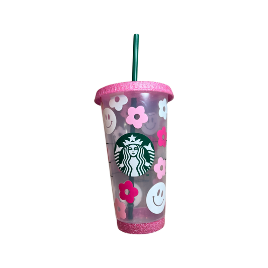 Smiley Flower Starbucks Cup